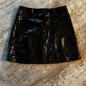Snake Skin Faux Leather Skirt